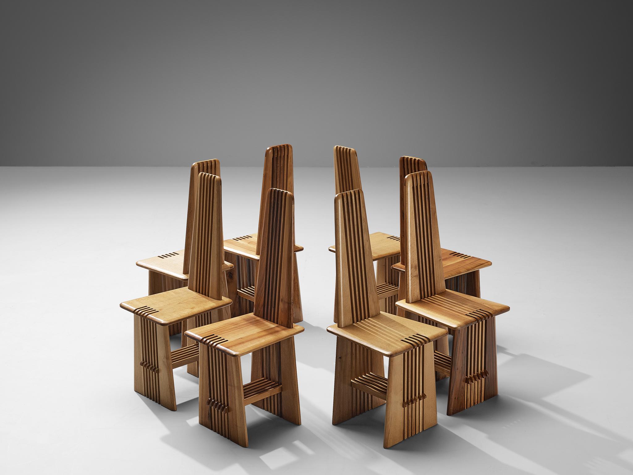 Giorgio Vignali and Renato Pederiva Set of Four 'Pentagramma' Dining Chairs 4