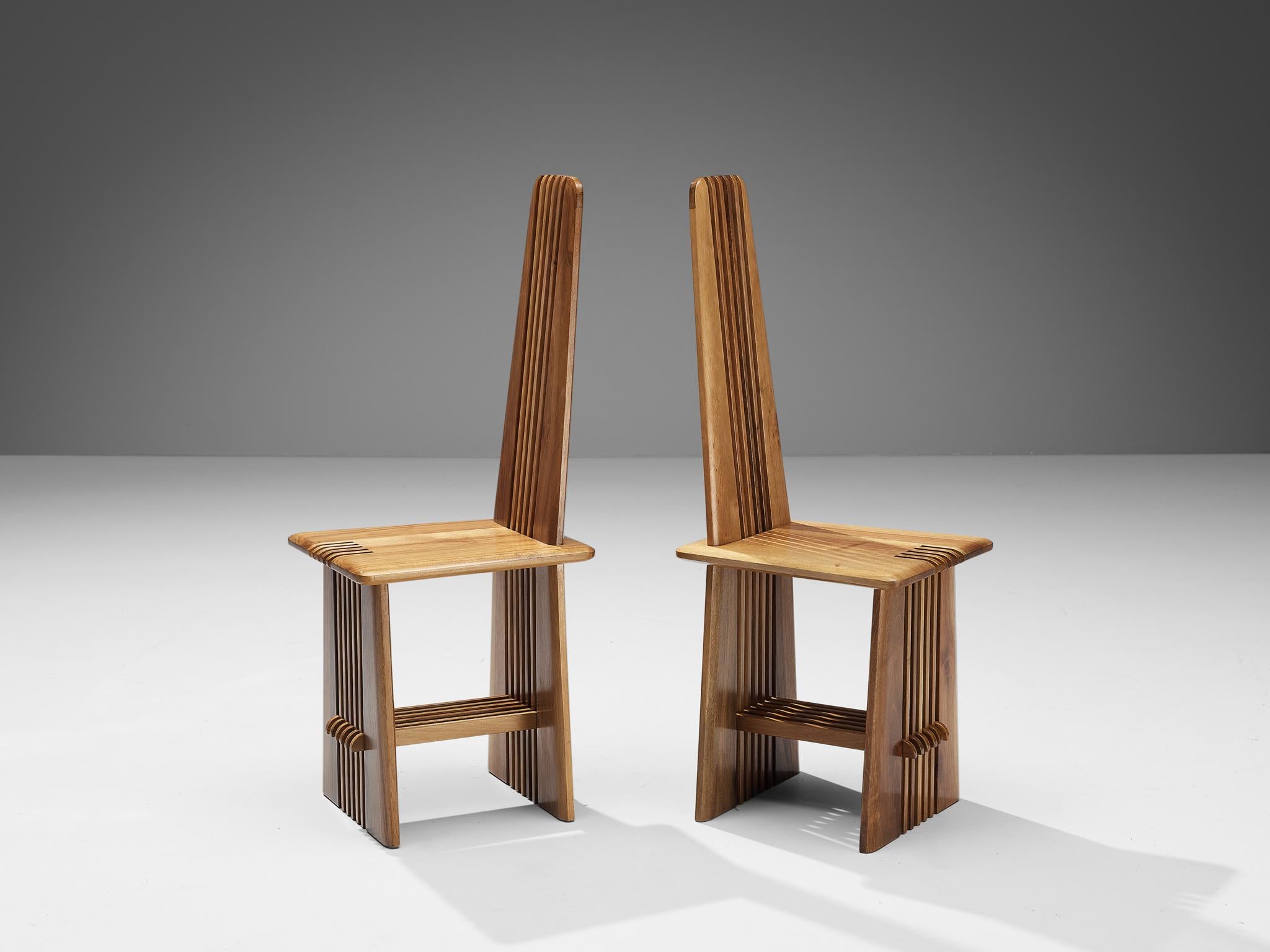 Giorgio Vignali and Renato Pederiva Set of Four 'Pentagramma' Dining Chairs 6
