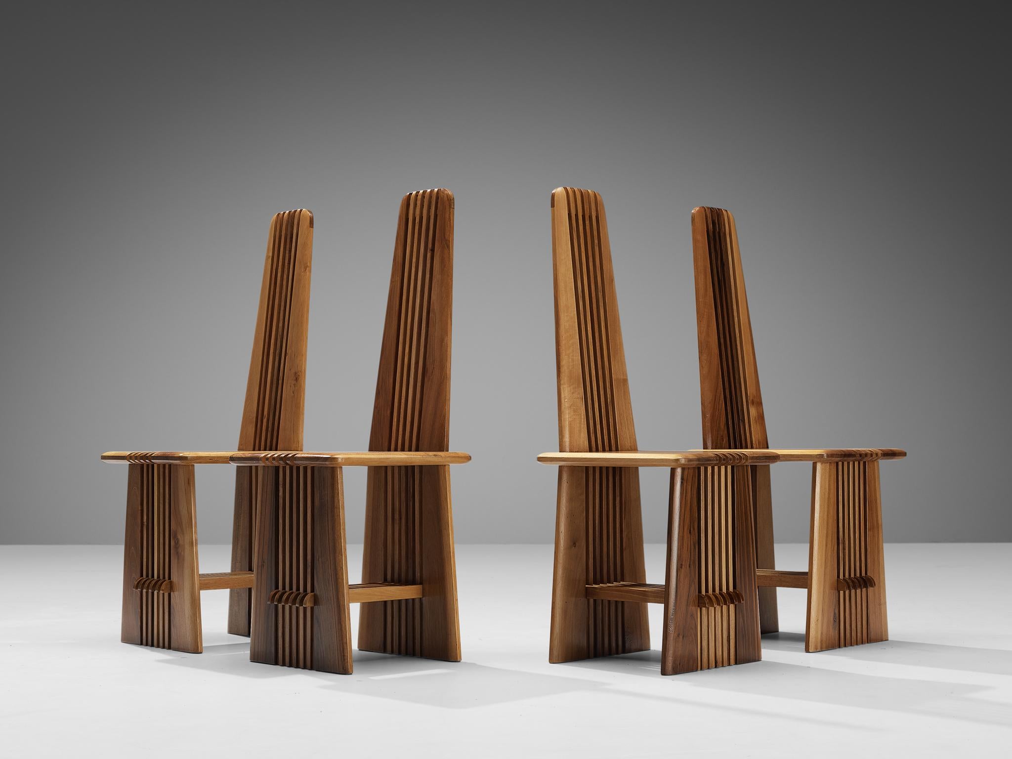 Giorgio Vignali and Renato Pederiva Set of Four 'Pentagramma' Dining Chairs 7
