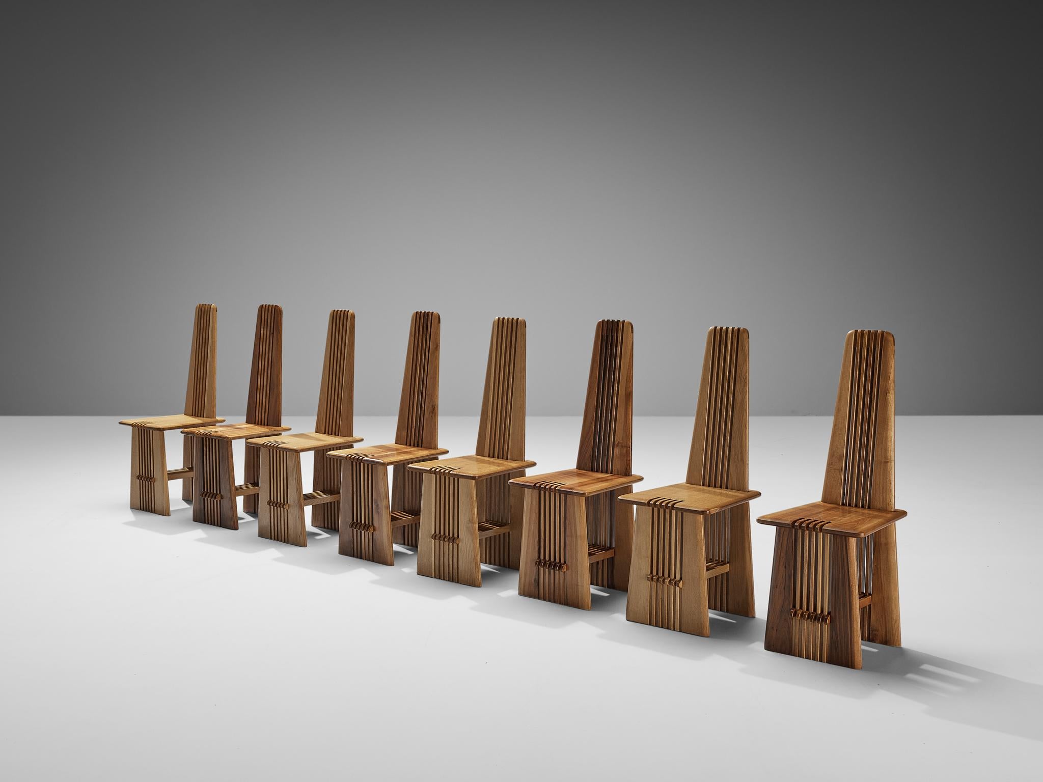 Giorgio Vignali and Renato Pederiva Set of Four 'Pentagramma' Dining Chairs In Good Condition In Waalwijk, NL