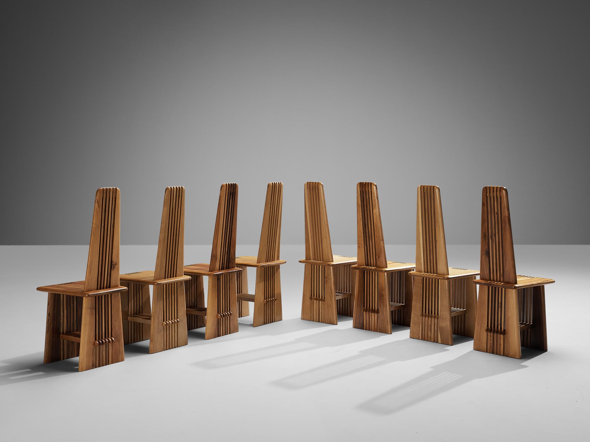 Giorgio Vignali and Renato Pederiva Set of Four 'Pentagramma' Dining Chairs 1