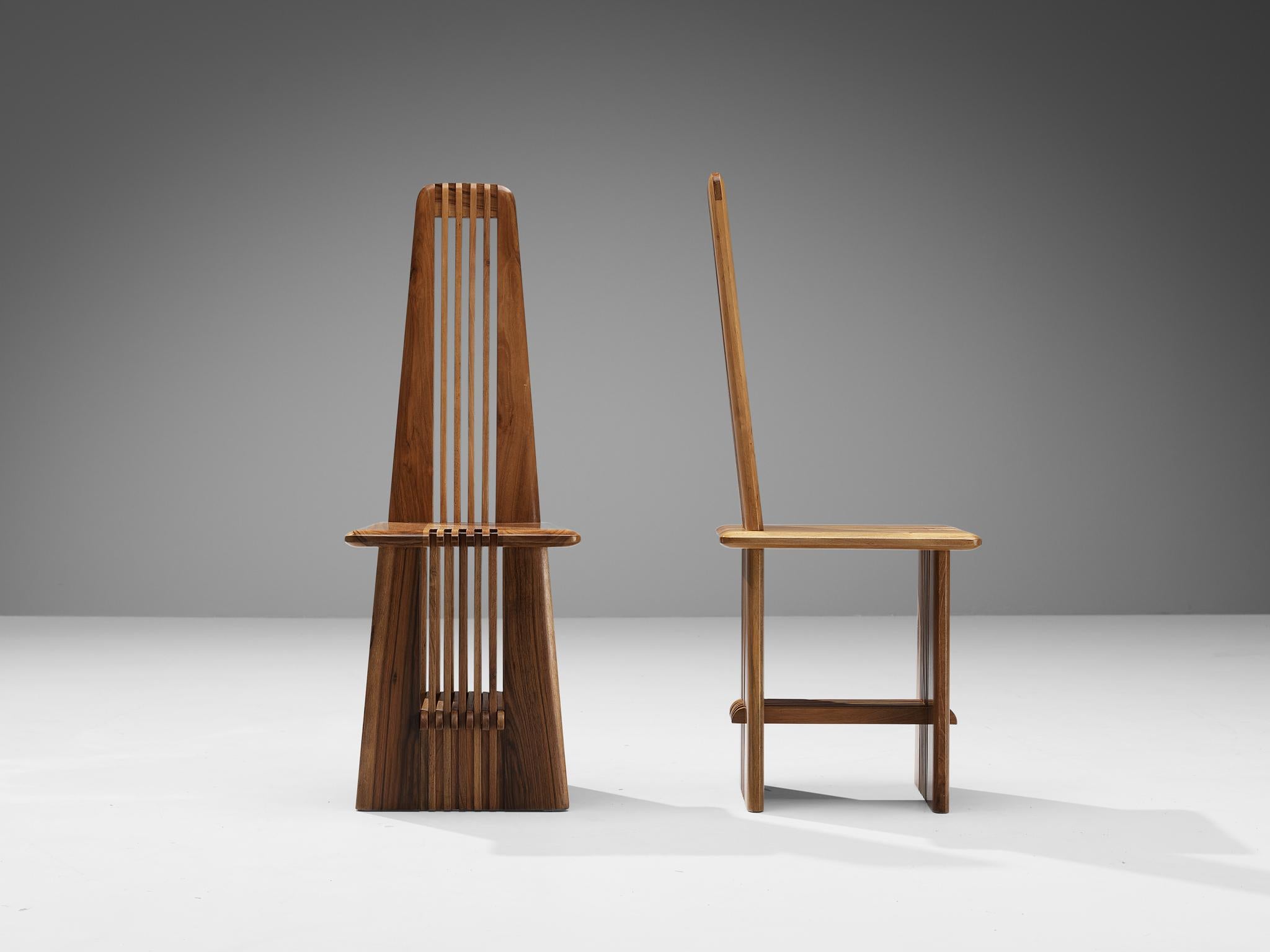 Giorgio Vignali and Renato Pederiva Set of Four 'Pentagramma' Dining Chairs 2
