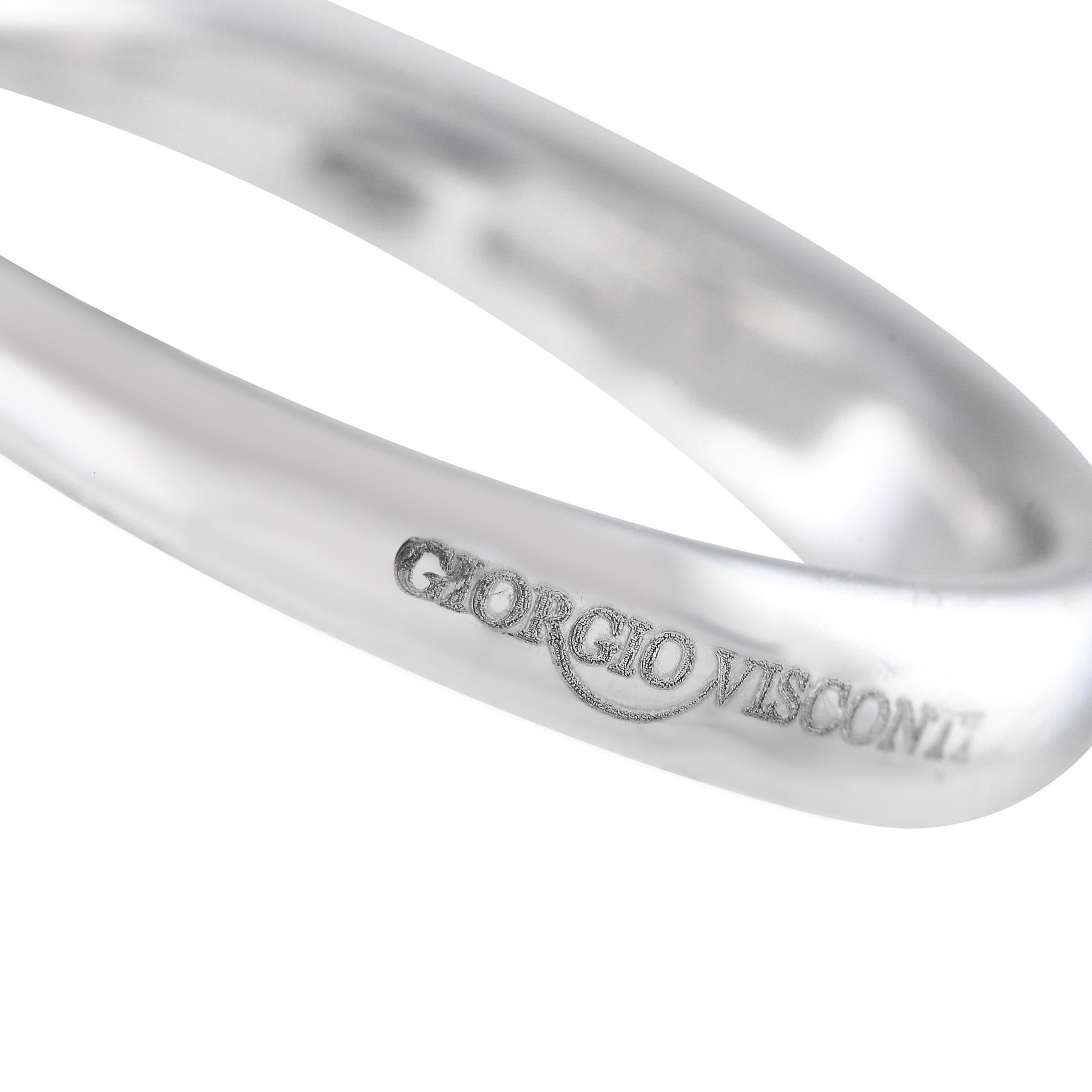 Round Cut Giorgio Visconti 18K White Gold 3.03ct Diamond Flower Ring
