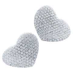 Pendientes Giorgio Visconti de oro blanco de 18 quilates en forma de corazón con diamantes de 2,35 quilates