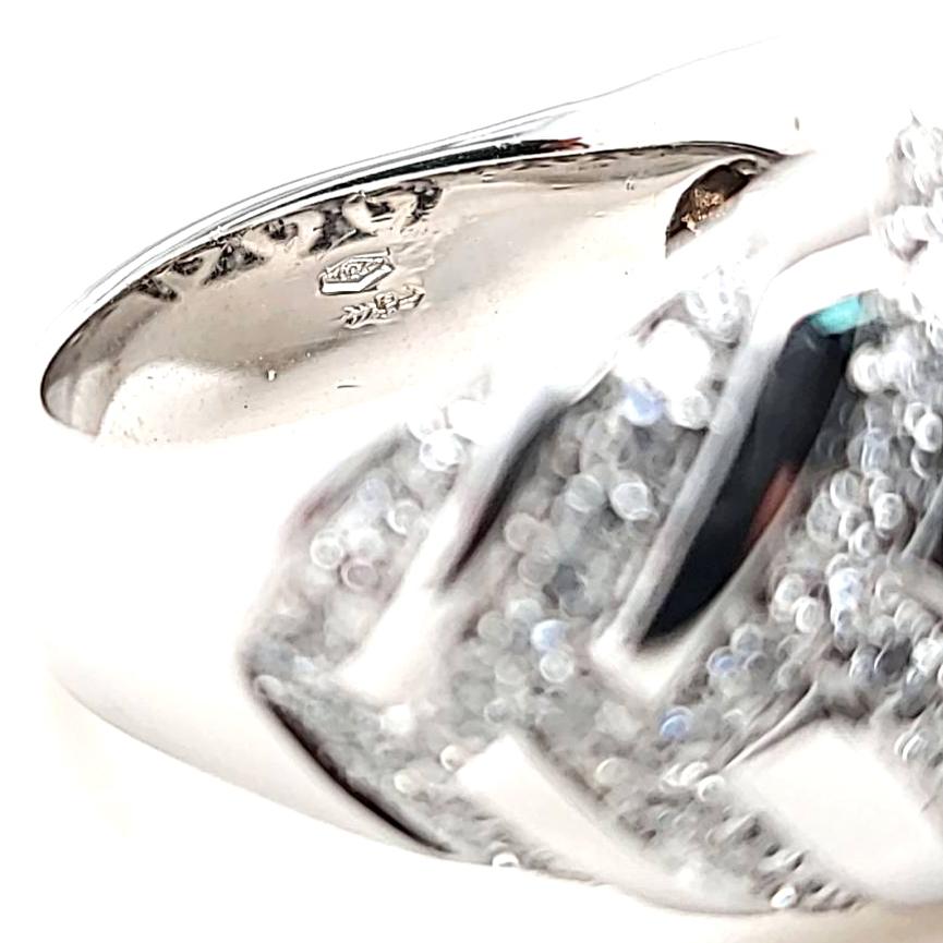 Giorgio Visconti Diamond Chevron Dome Ring in White Gold For Sale 2