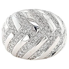 Giorgio Visconti Diamant Chevron Dome Ring aus Weißgold