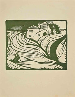 Landschaft - Original Holzschnitt von Giorgio Wenter Marini - 1925