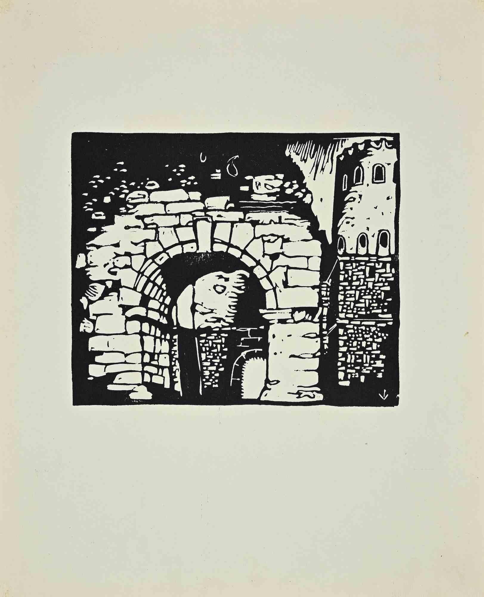 The Castle is an original Woodcut realized by Giorgio Wenter Marini in 1925.

Good conditions.

The artwork is depicted through perfect hatching in a well-balanced composition.