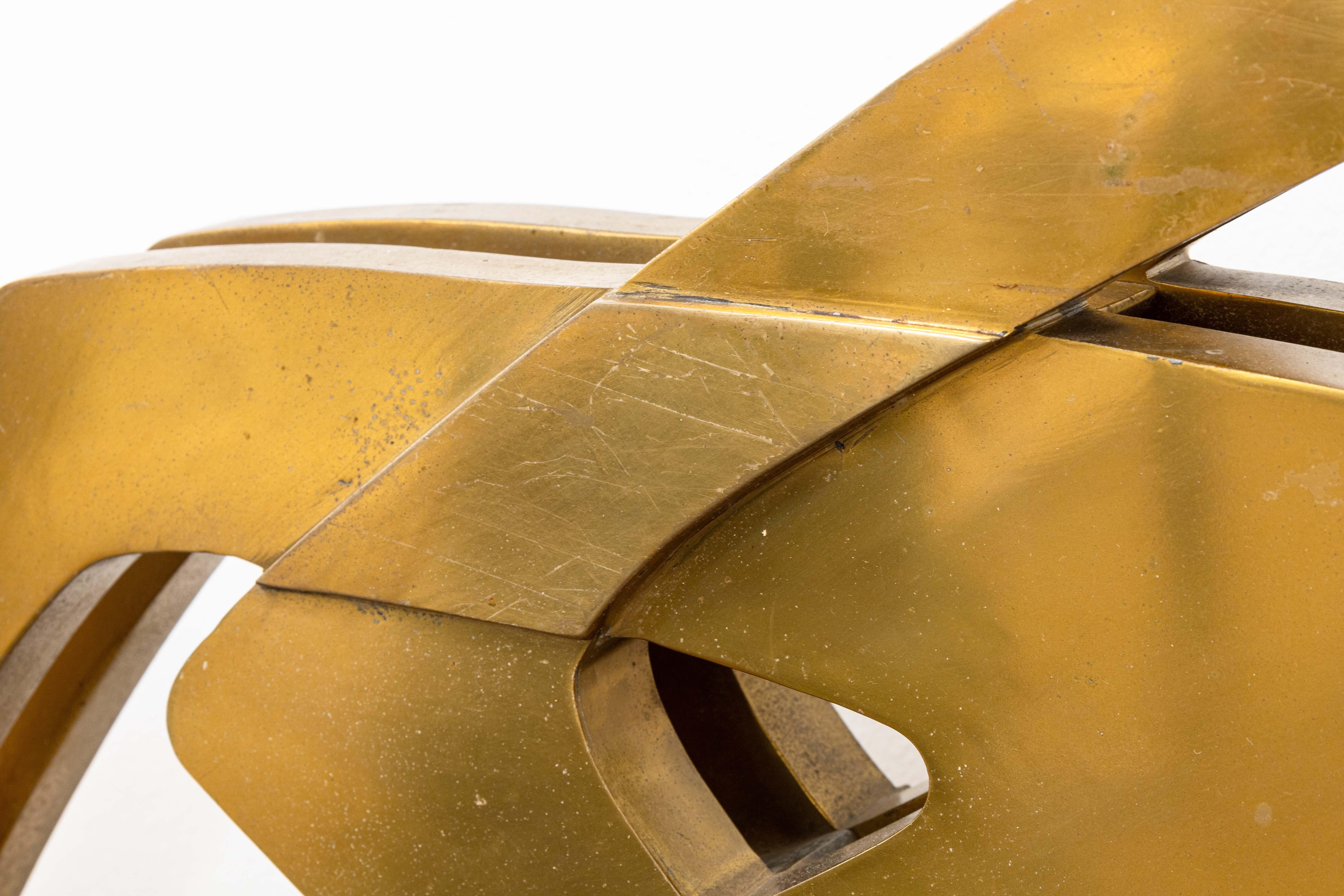 Giorgio Zennaro Involute Concrescence Signed Modern Bronze Lucite Sculpture 1973 For Sale 2