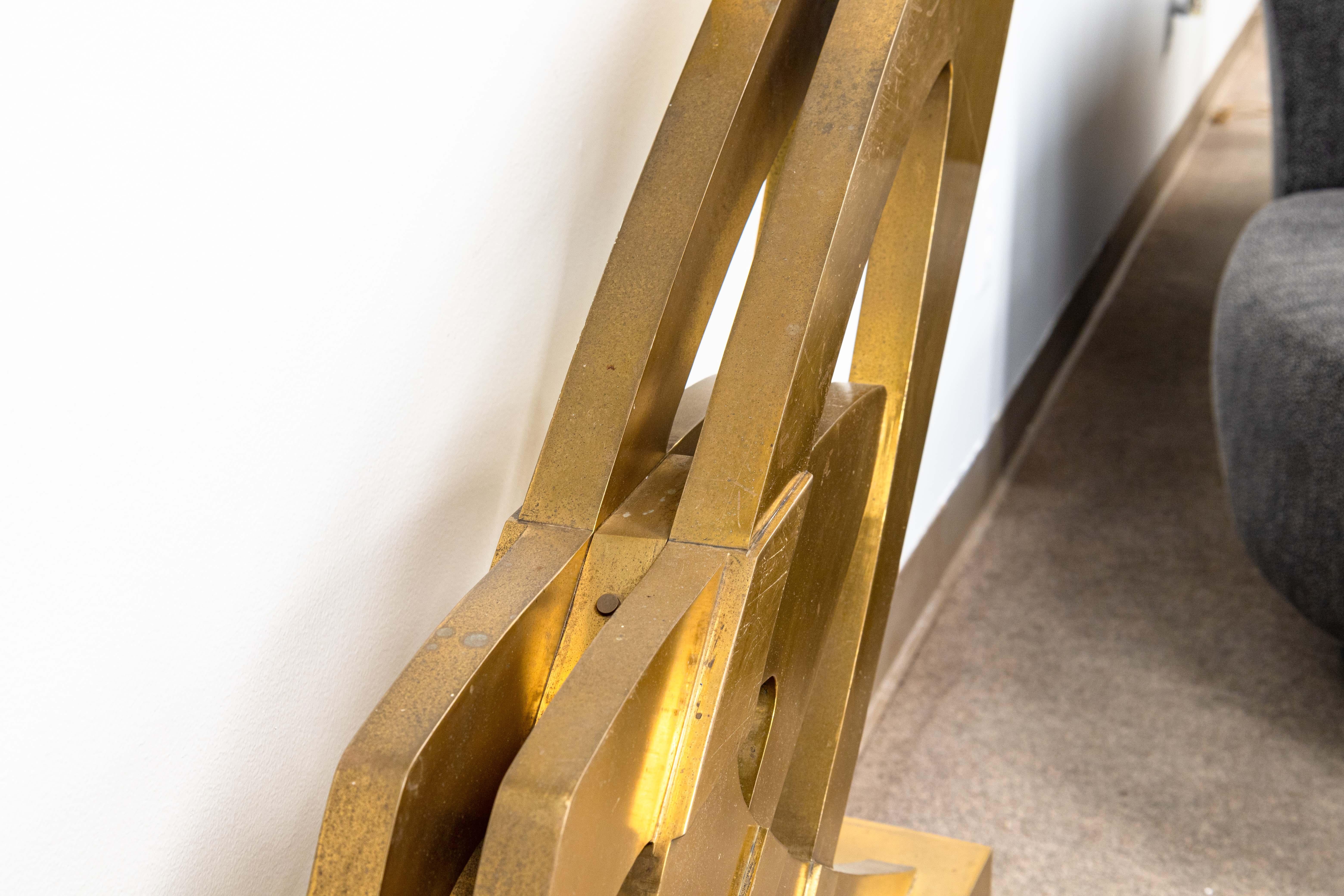 Giorgio Zennaro Involute Concrescence Signed Modern Bronze Lucite Sculpture 1973 For Sale 3
