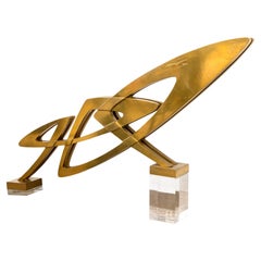 Sculpture moderne en bronze lucite Involute Concrescence signée Giorgio Zennaro, 1973