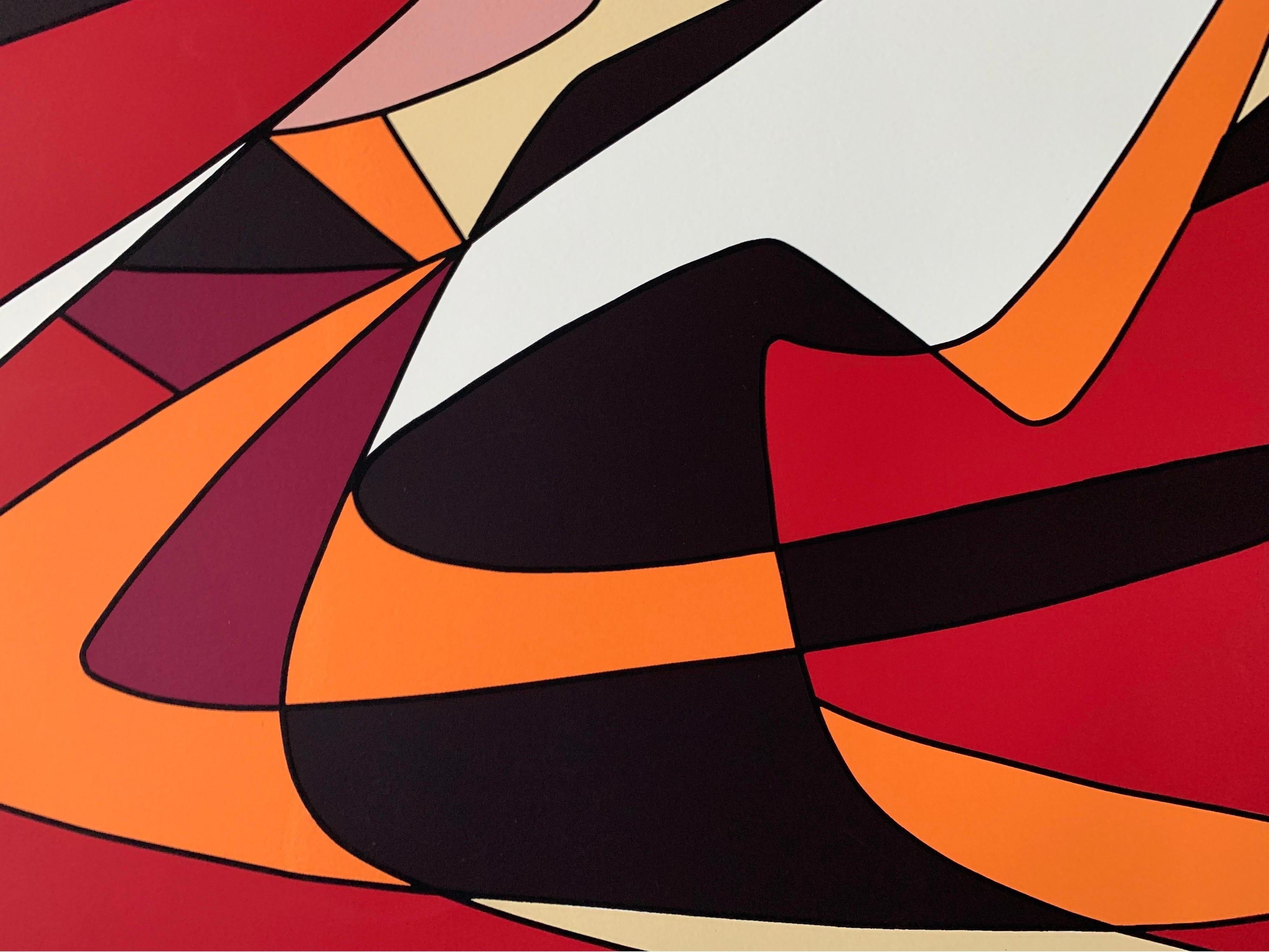 Giorgio Zennaro Rara serigrafía moderna vintage nº 2, sin enmarcar, 1972 Venecia, Italia en Bueno estado para la venta en Palm Springs, CA