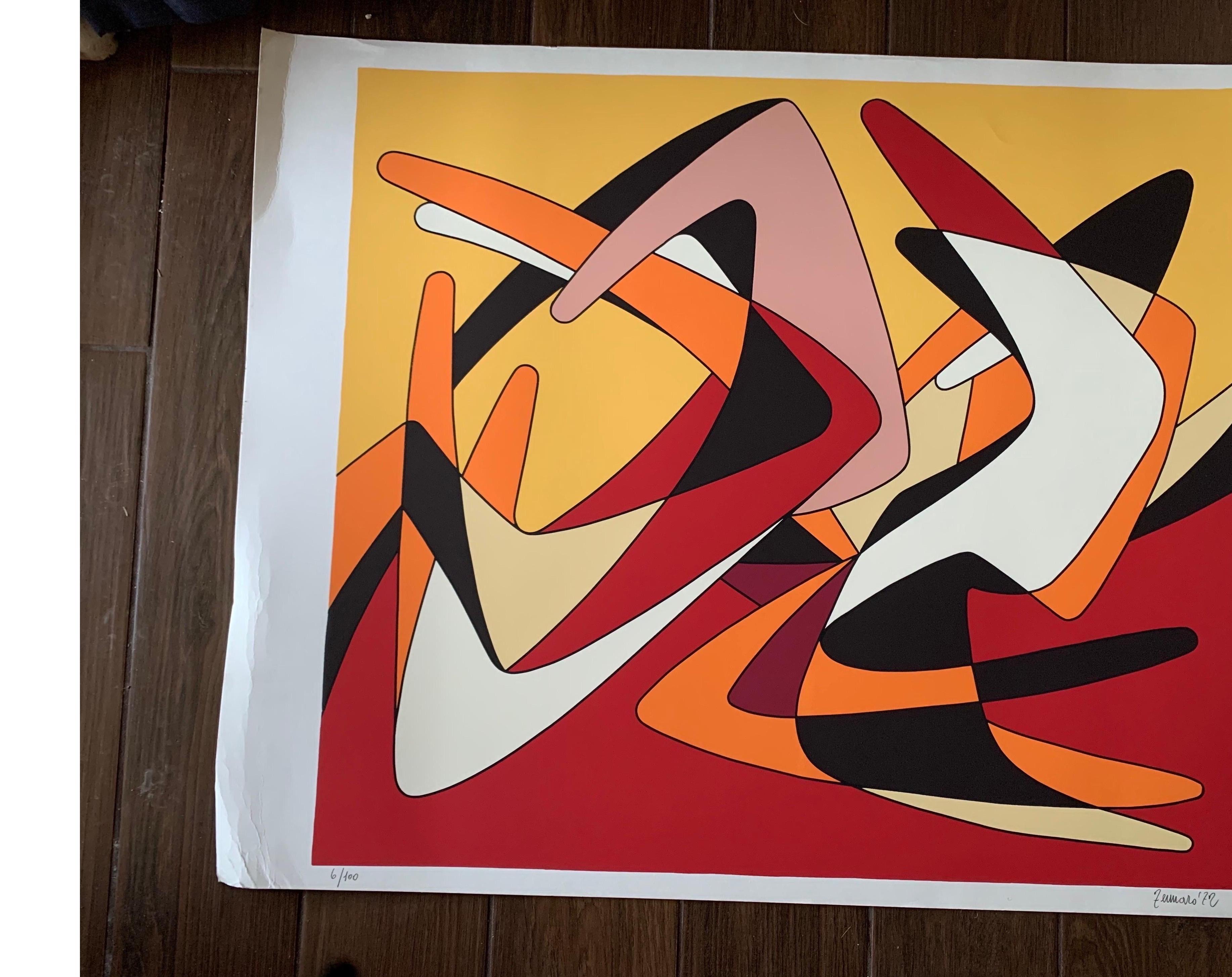 If you like Pucci and the amazing geometric modern art from Italy in the 60s and 70s, these RARE and very special artworks are for you. We have been a huge Giorgio Zennaro fan ever since we discovered his work in a fabulous art gallery in Venice,