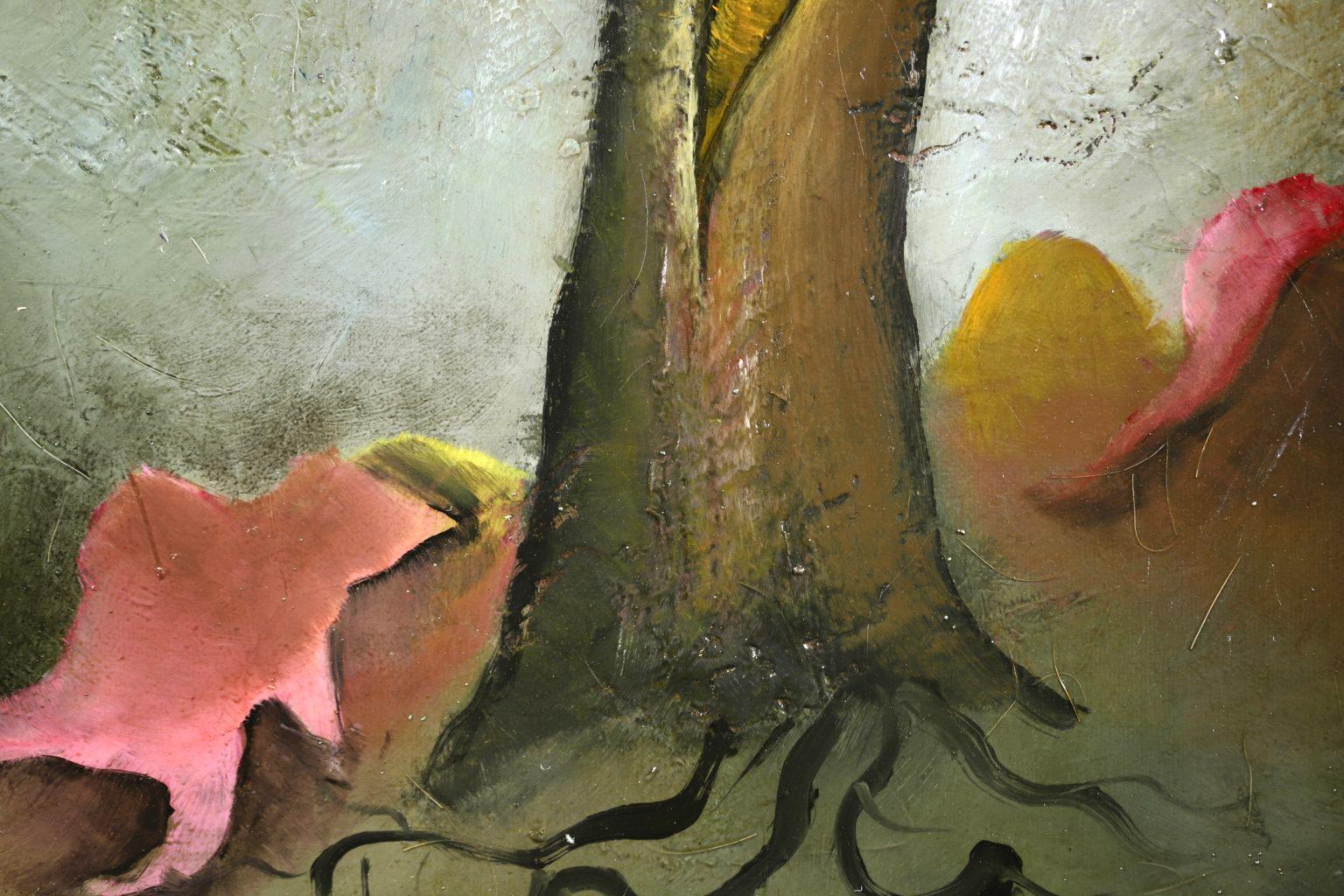 Dreamy Landschaft mit Nymphe - Expressionistisches Ölgemälde, Akt von Giorgios Gounaropoulos 3
