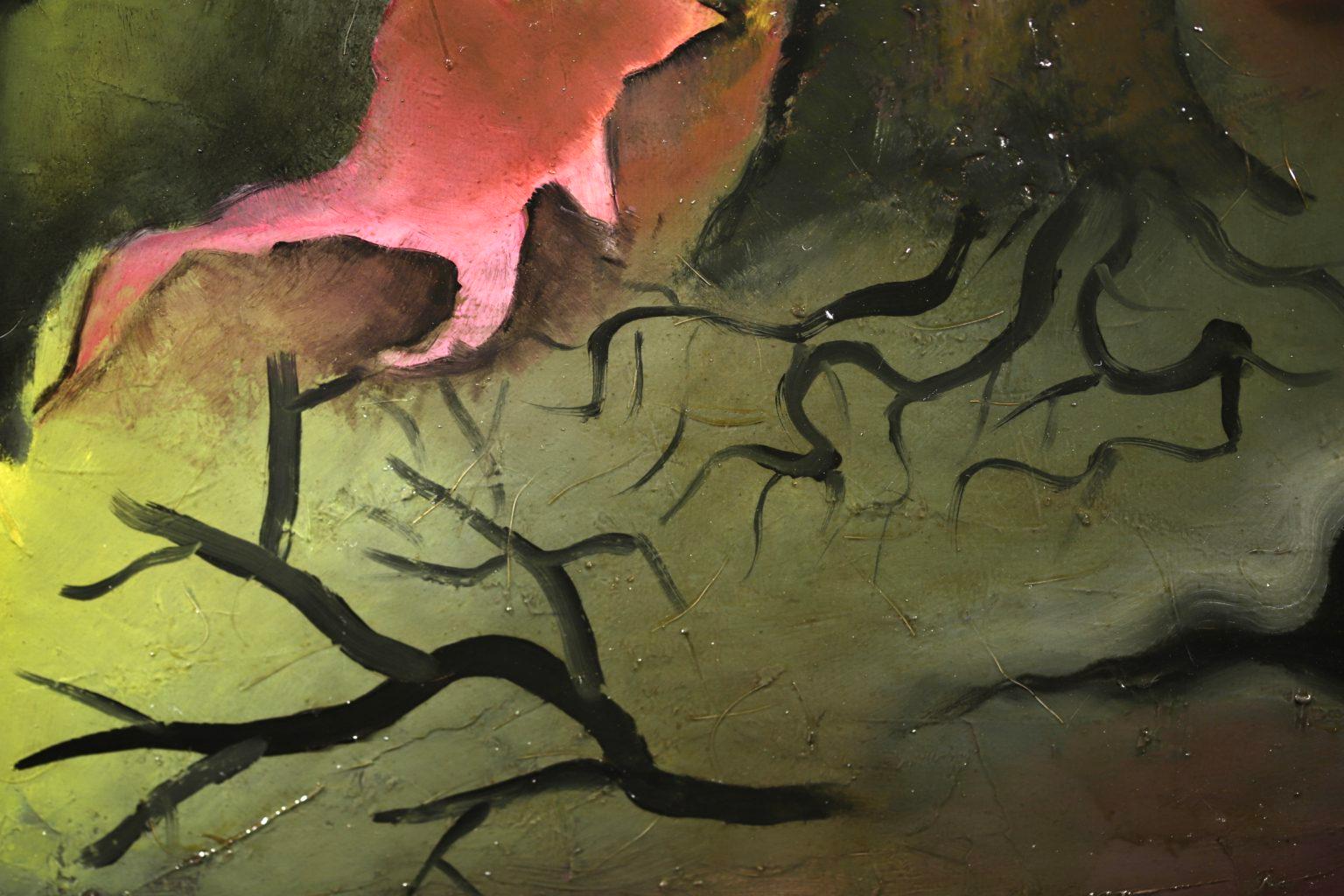 Dreamy Landschaft mit Nymphe - Expressionistisches Ölgemälde, Akt von Giorgios Gounaropoulos 5