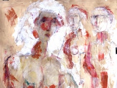 Giorgios Mavridis, Nackte Frauen, großes Werk auf Papier, 1990