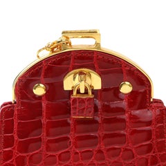 Giorgio’s Vintage Red Crocodile Mini Evening Bag with Gold Hardware