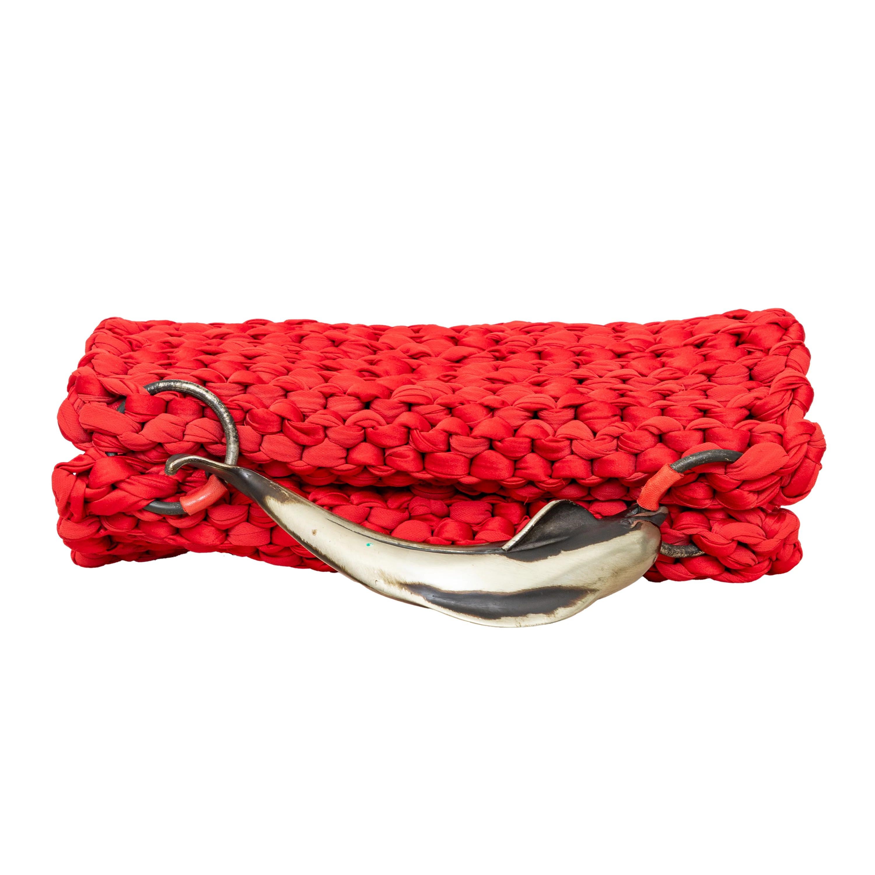 Women's Giorgrio Armani Fabric Crotchet Handbag - '90s For Sale