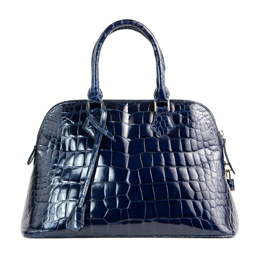 Giòsa Milano Blue Crocodile Leather Handbag