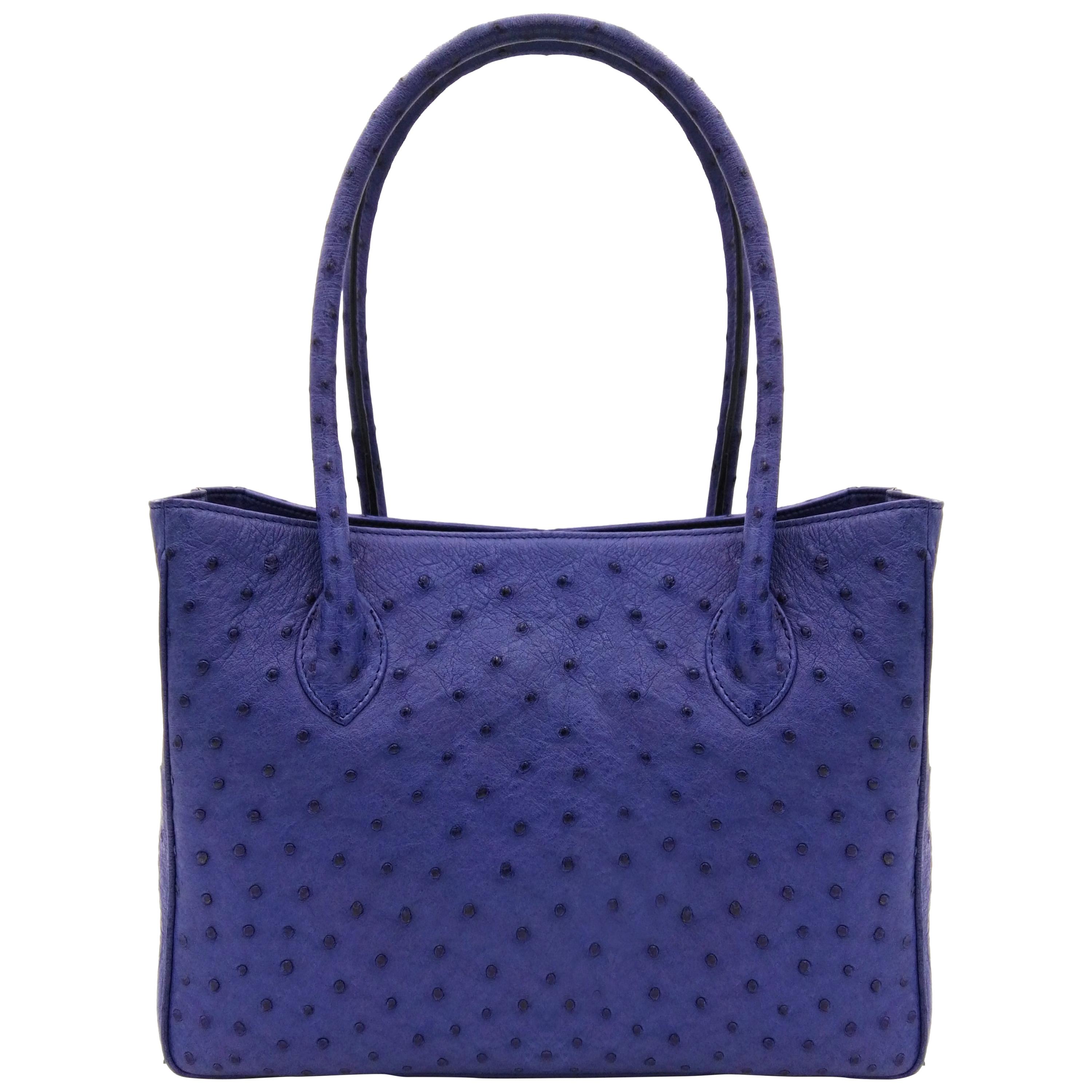 Giòsa Milano Blue Ostrich Bag