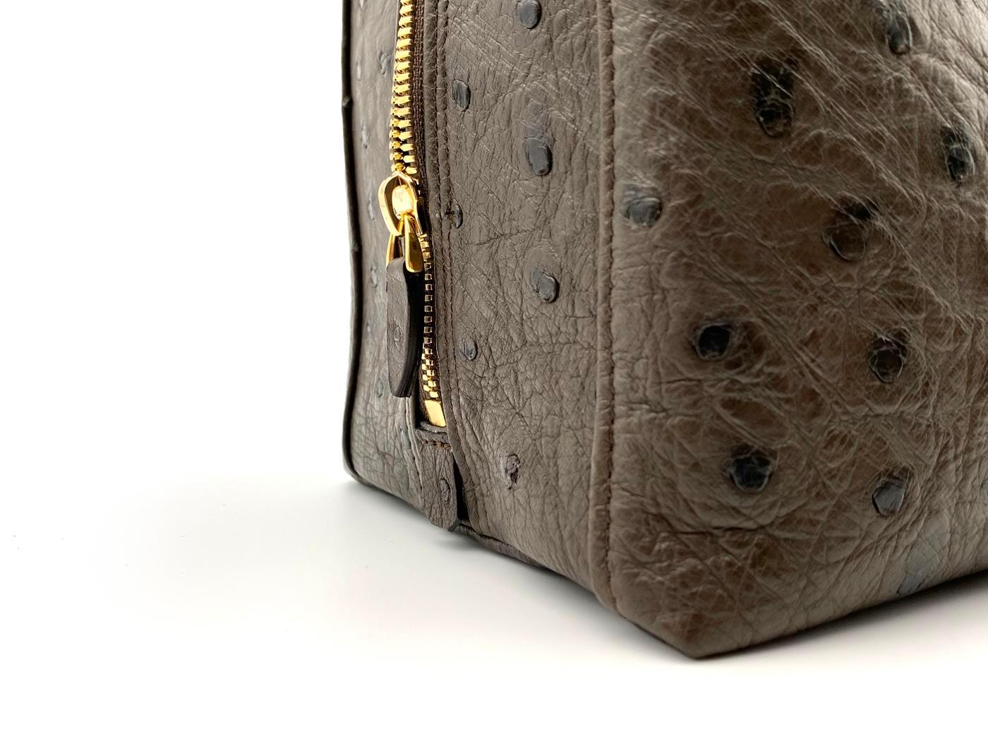 Women's Giòsa Milano Dark Brown Ostrich Bag