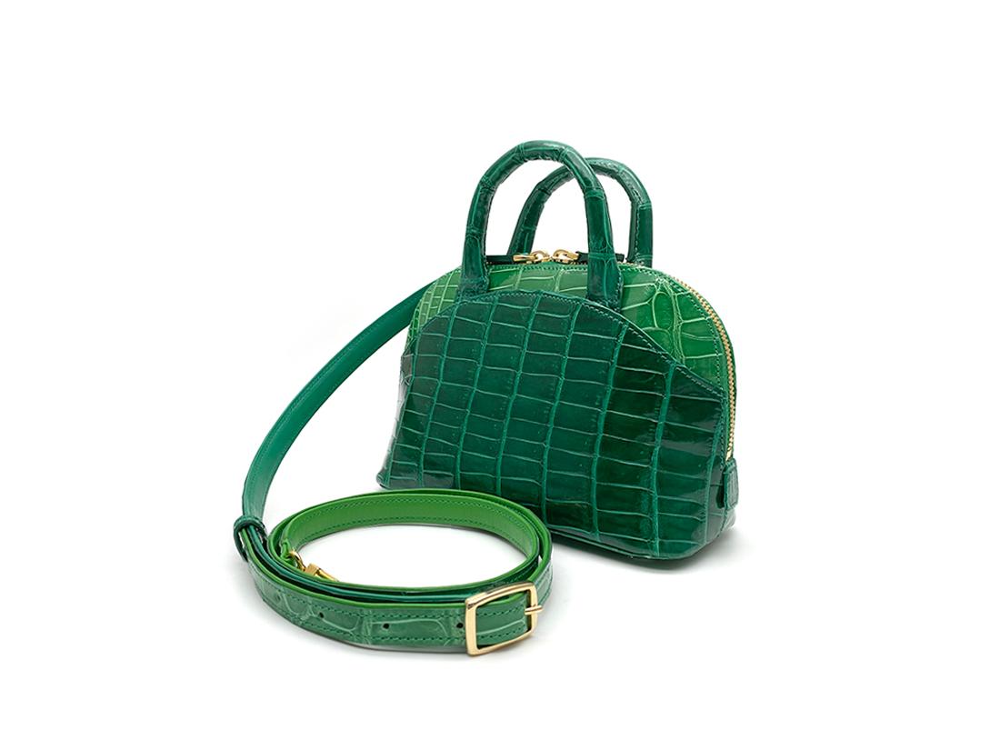 Giòsa Milano Green Crocodile Mini Bag In New Condition In Gazzaniga (BG), IT