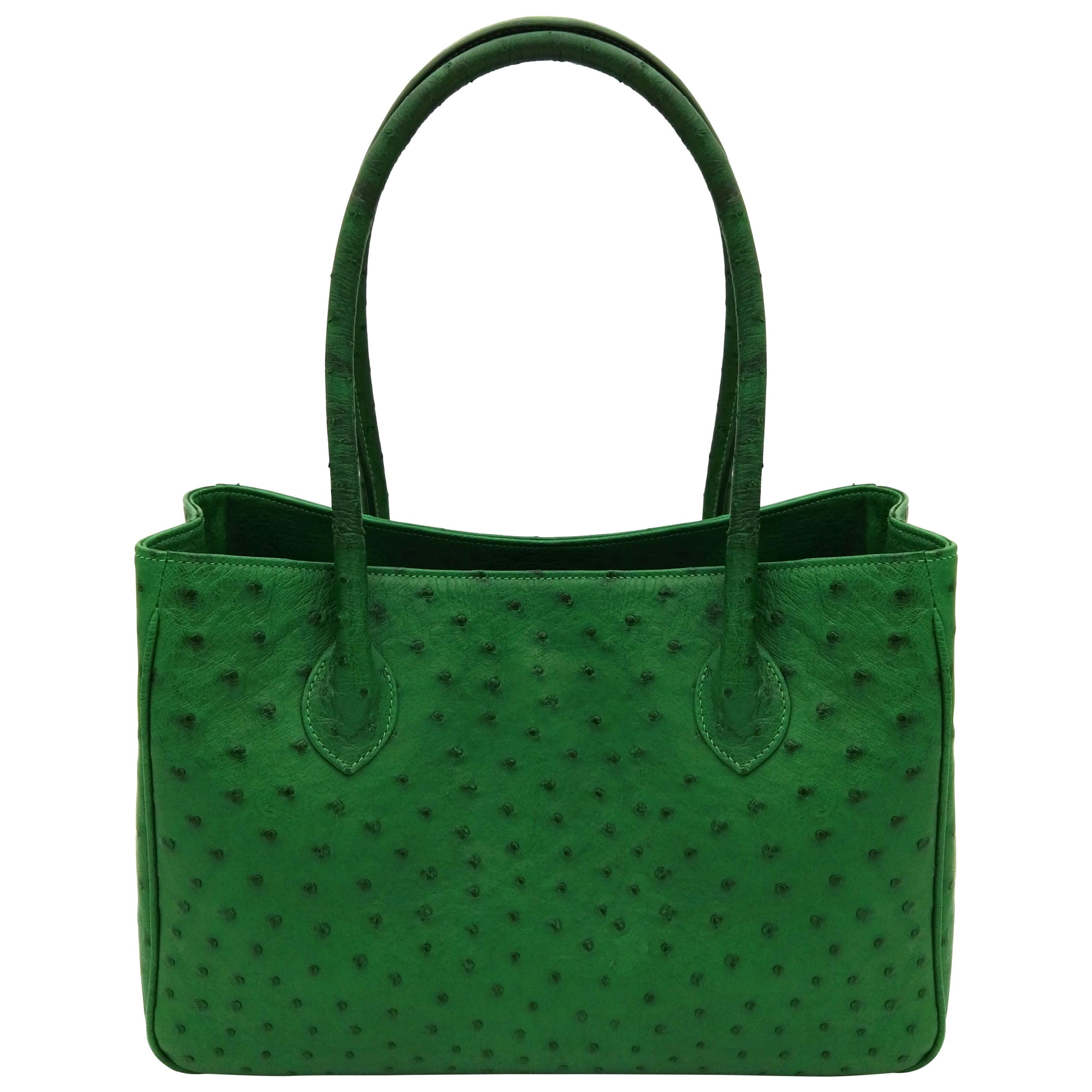 Giòsa Milano Green Ostrich Bag