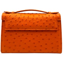 Giòsa Milano Orange Ostrich Bag