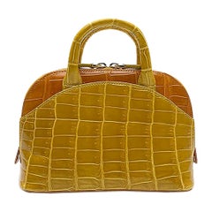 Giòsa Milano Yellow and Orange Crocodile Mini Bag