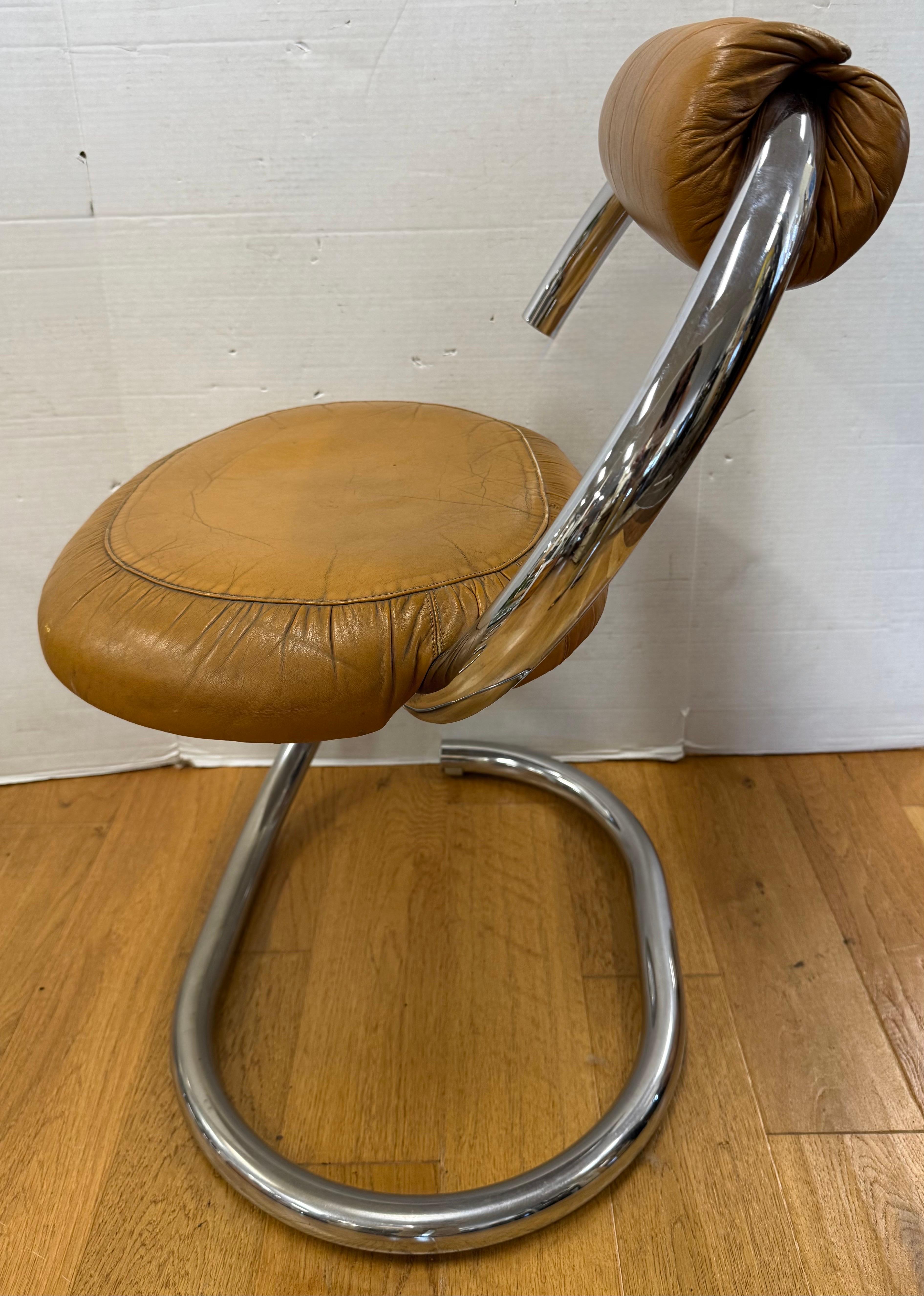 Pelle Giotti Stoppino Iconic Mid Century tre pezzi Cobra due sedie e un tavolo in vendita