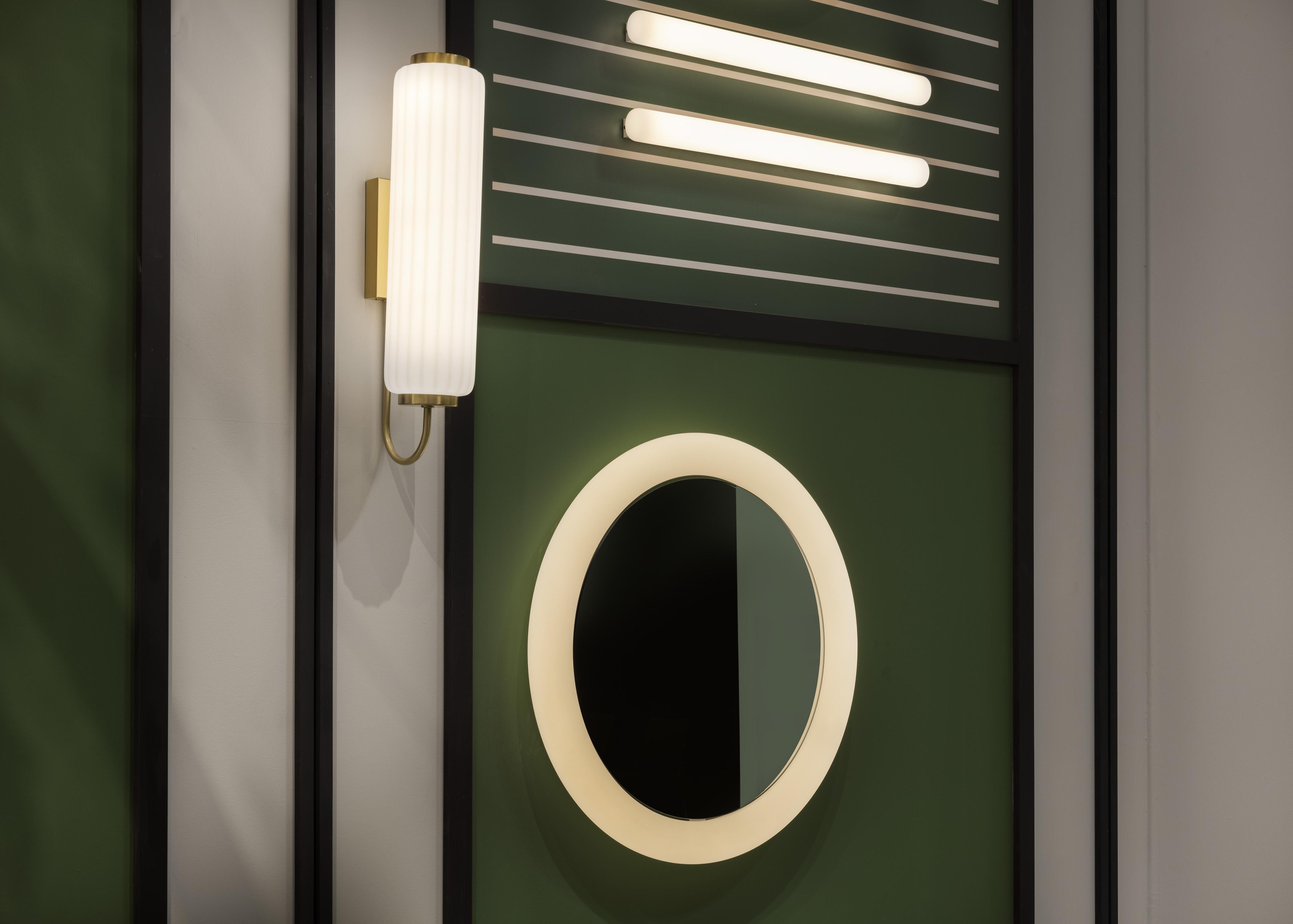 Post-Modern Giotto 110 Malva Green Wall Mirror by Roberto Paoli For Sale