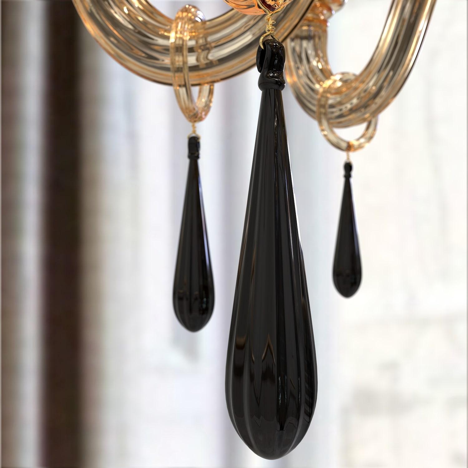 Metal Giotto Lampadario Luxury Vetro di Murano Artigianato di Lusso Made in Italy For Sale