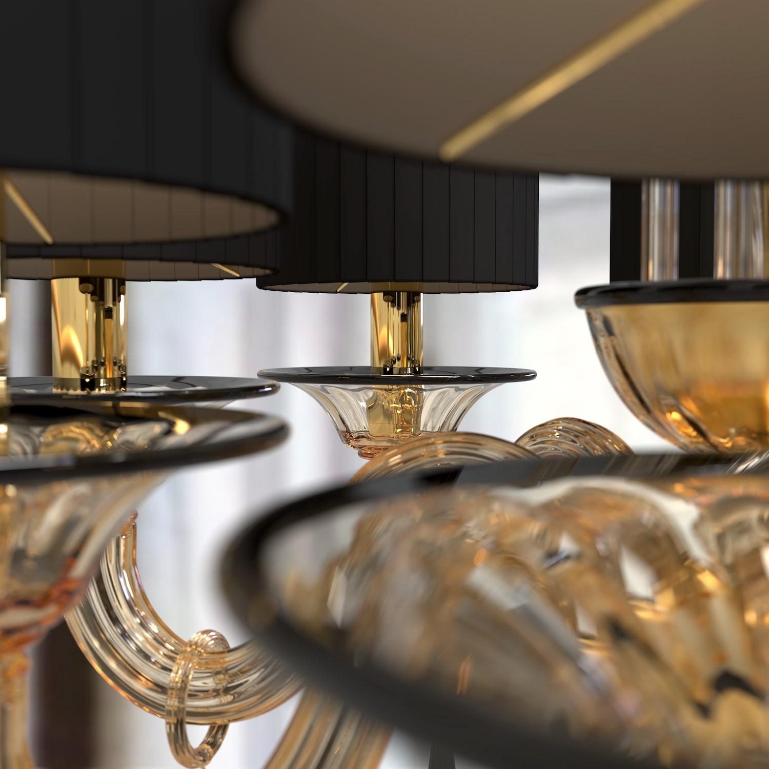 Giotto Lampadario Luxury Vetro di Murano Artigianato di Lusso Made in Italy For Sale 4