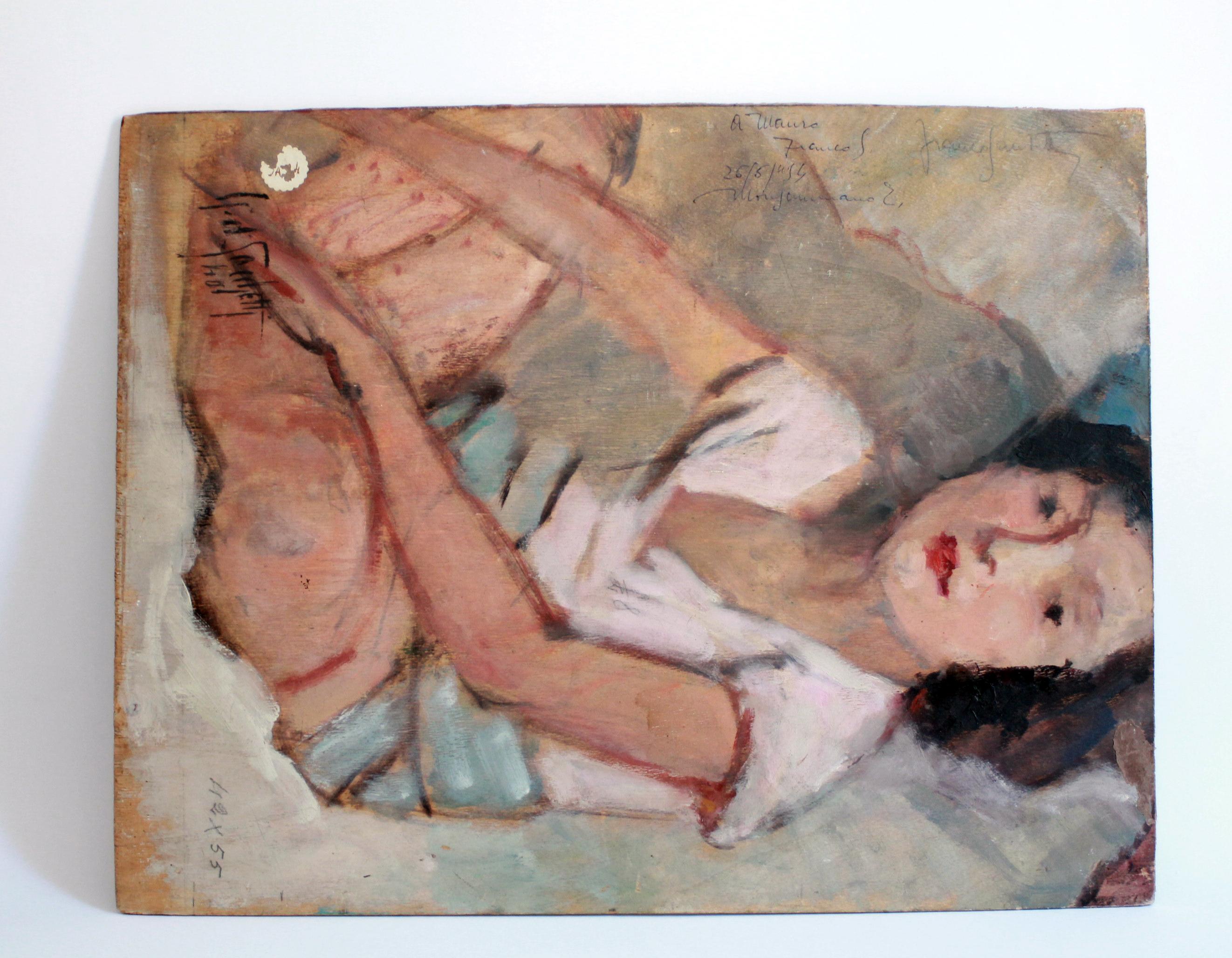 Giotto Sacchetti (1914-2005) Peinture à l'huile sur carton (55x42cm). Signé/daté 1937 en vente 6