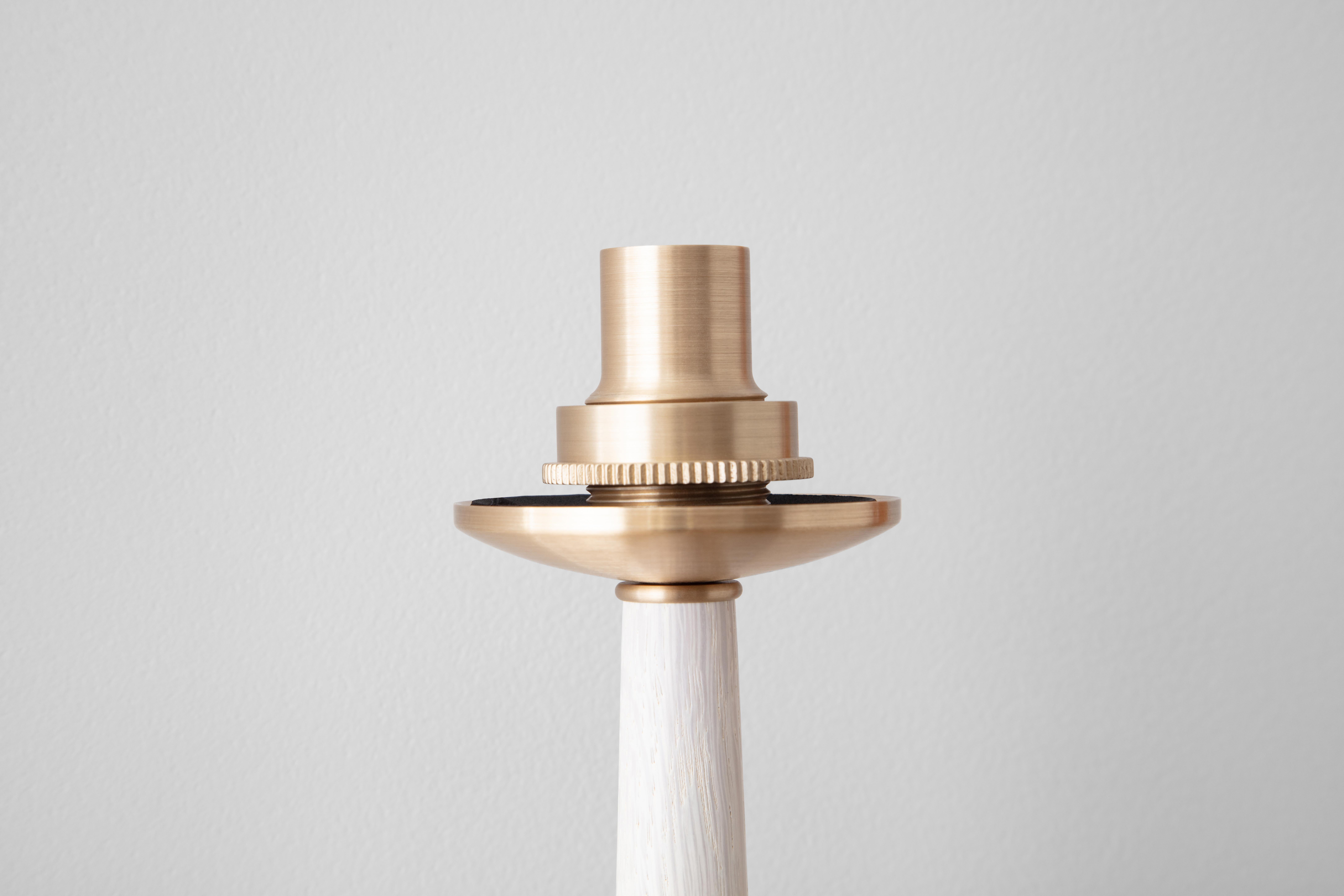 Stained Giotto Sconce (Classic) in Oak and Brass Finishes by Matthew Fairbank For Sale