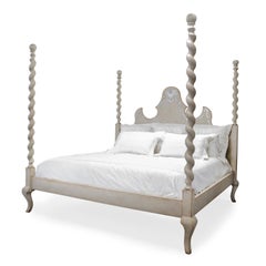 Giotto Silver Textural Decorations King Size Bed