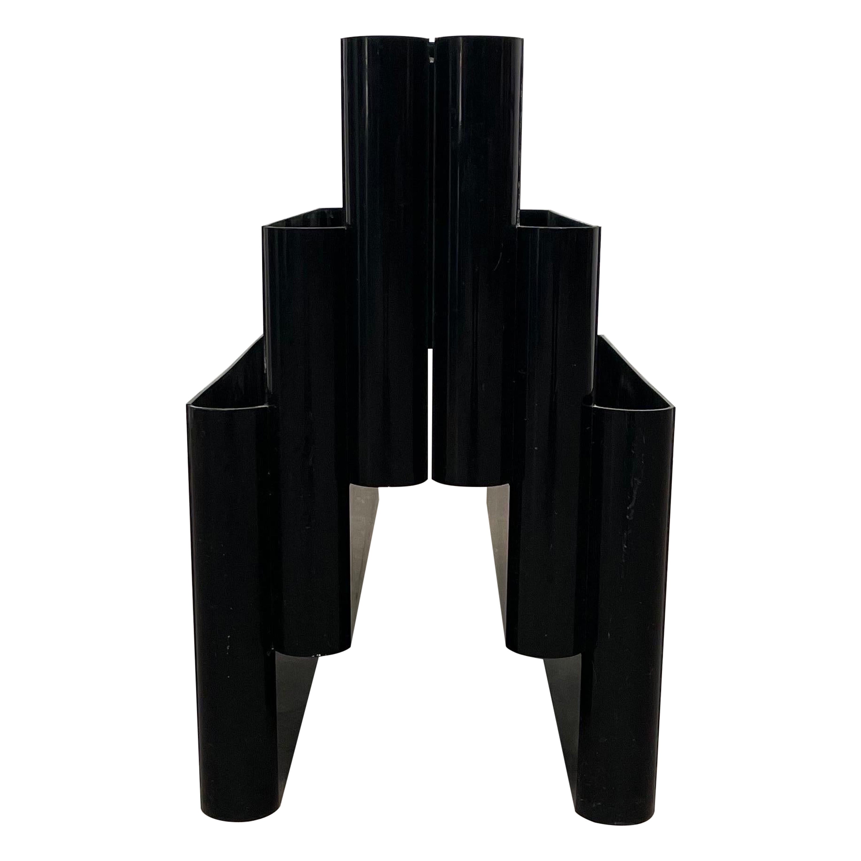 Giotto Stoppino "4675" Magazine Rack in Black by Kartell, 1970s