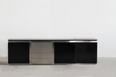 Lodovico Acerbis Black Parioli Sideboard Production Acerbis 1970s