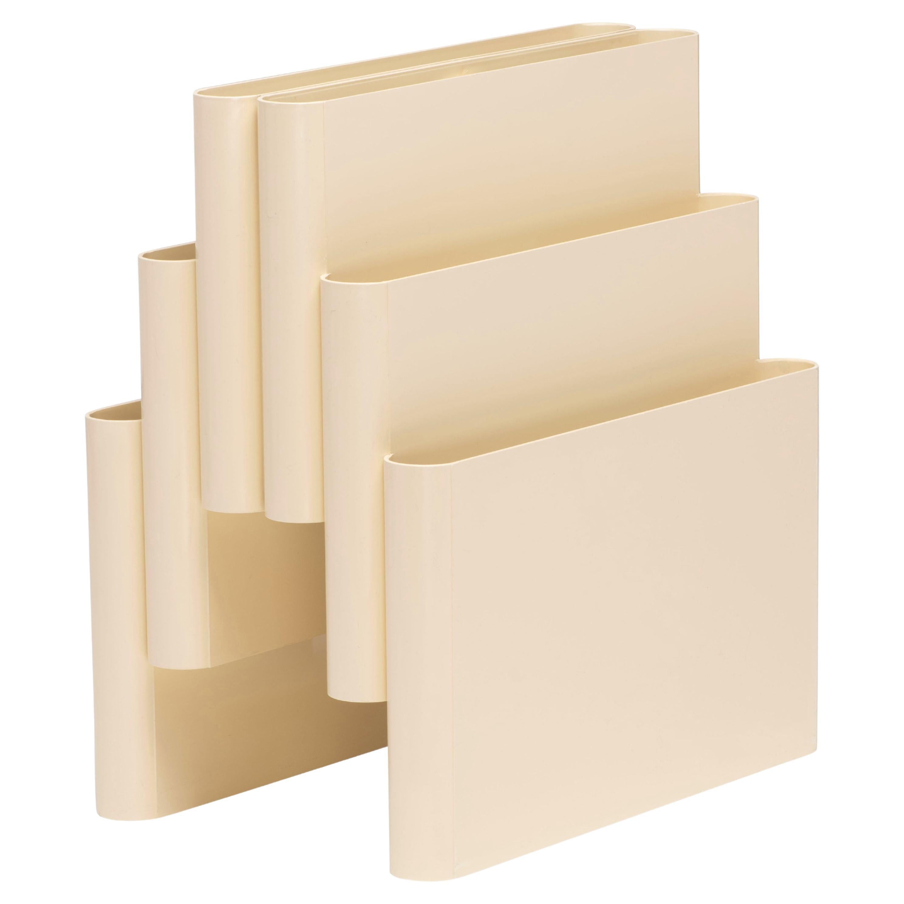 Giotto Stoppino, Beige 4675 Magazine Holder, 1972 For Sale