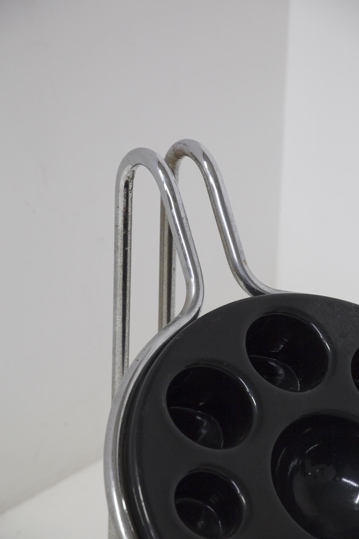 Giotto Stoppino Bottle Holder in Iron and Plastic Material In Good Condition In Milano, IT