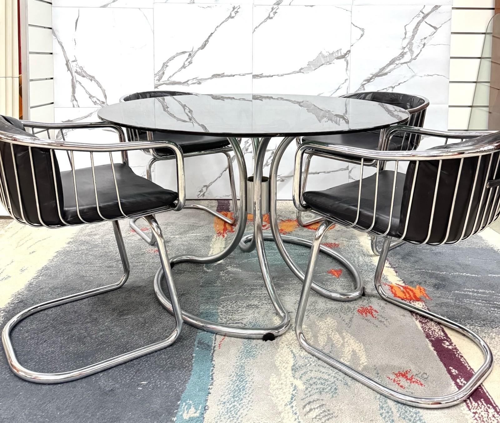 Italian Giotto Stoppino And Gastone Rinaldi Complete Dining Set Modern Design For Sale