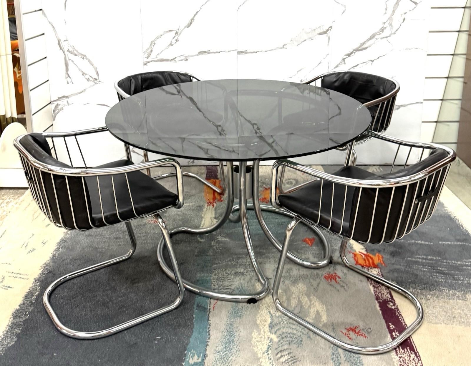Late 20th Century Giotto Stoppino And Gastone Rinaldi Complete Dining Set Modern Design For Sale