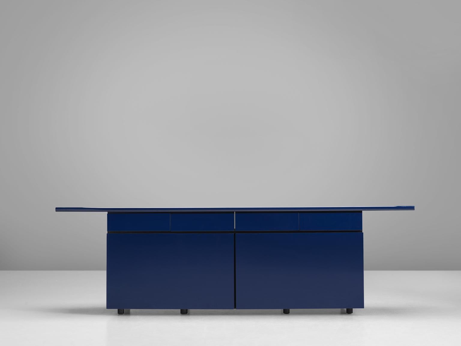 Mid-Century Modern Giotto Stoppino for Acerbis 'Sheraton' Navy Blue Sideboard, 1979