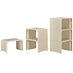 Giotto Stoppino pour Elco Ensemble de six tables d'appoint empilables "Scagno".