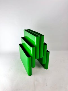 Giotto Stoppino for Kartell, Model 4675 Magazine Rack Green Italy 1970s Modern