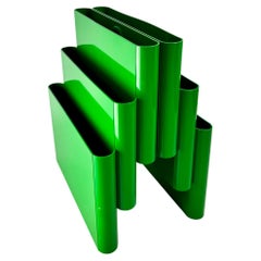 Giotto Stoppino for Kartell, Model 4675 Magazine Rack Green Italy 1970s Modern