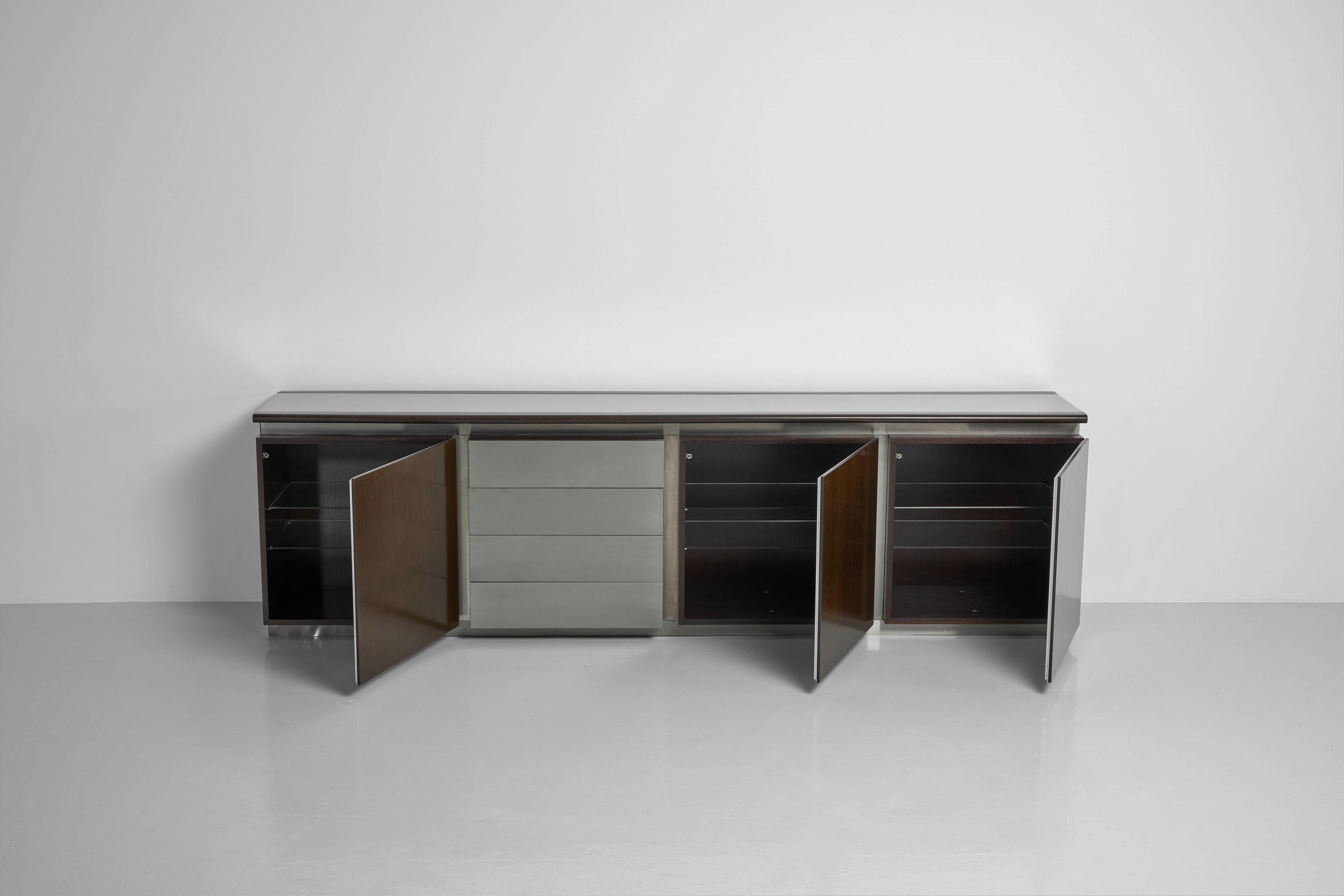 Aluminum Giotto Stoppino Gouju sideboard Acerbis Italy 1977