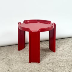 Giotto Stoppino Iconic Kartell Coffee Table Model 4905/6/7 in Glossy Red - 1970s