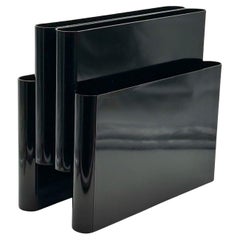 Giotto Stoppino Magazine Rack Disc Holder 'Model 4676' Kartell in Glossy Black