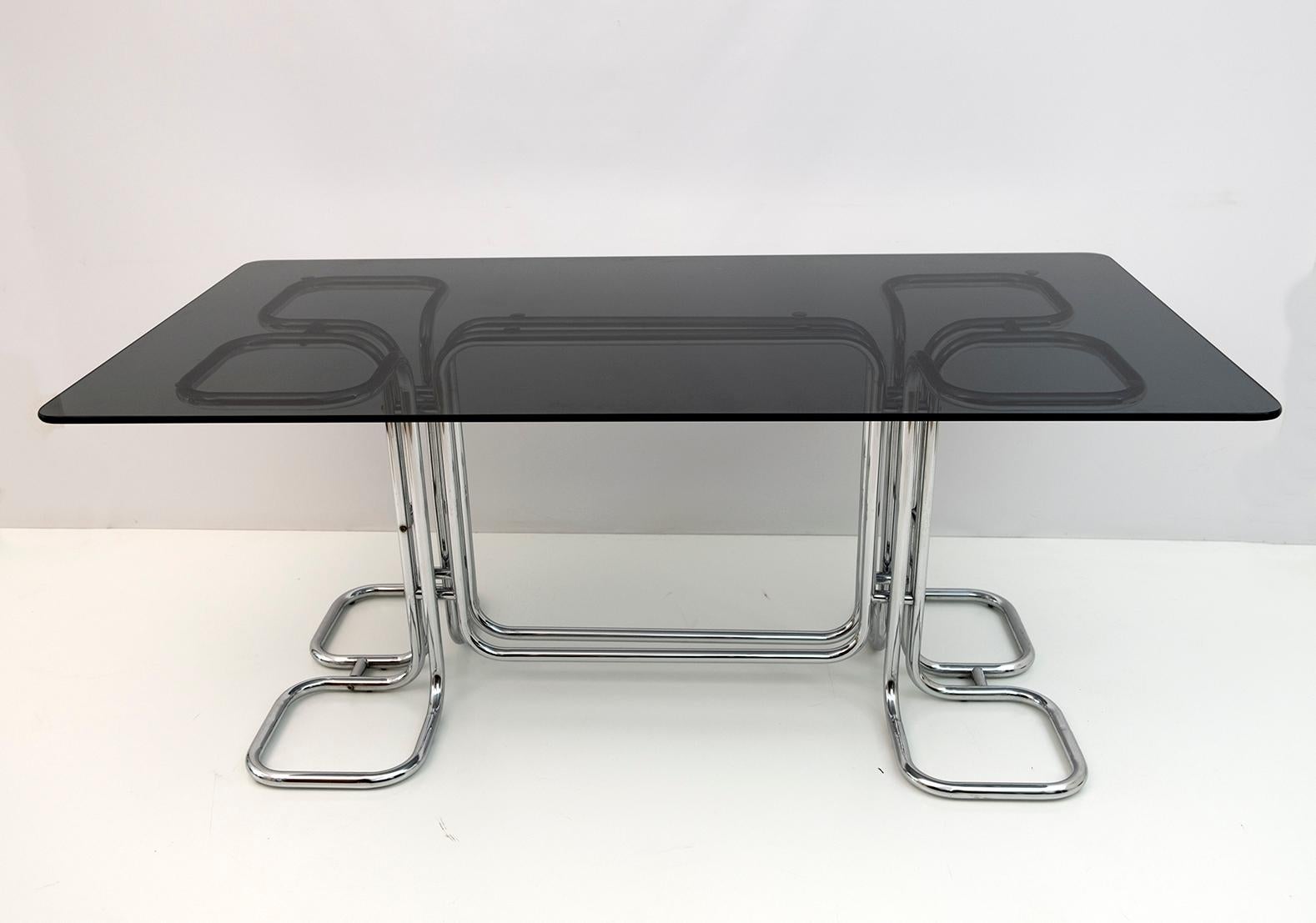 vintage smoked glass dining table